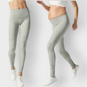 Blanqi SportSupport Hipster Cuffed Legging Grey $130 Tummy Support Workout Small